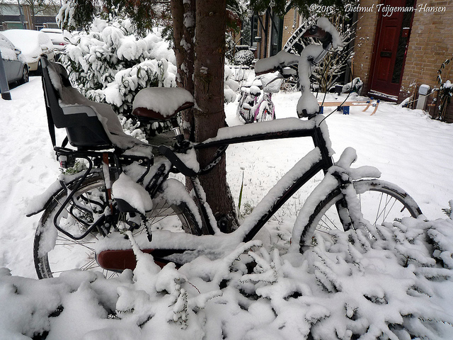 bicycle in snow...maybe not this weekend